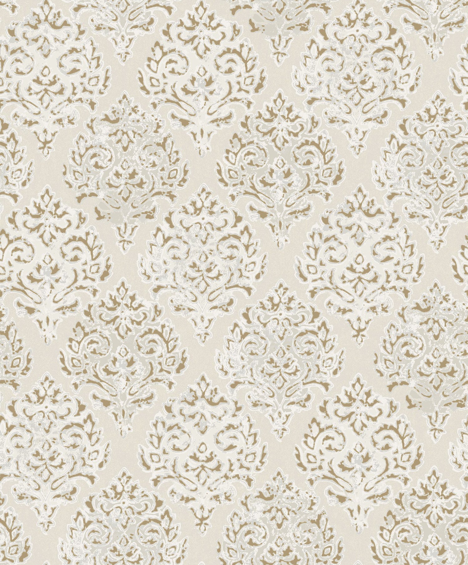 Modern Damask wallpaper in gold color - pattern number MT2020 - by Galerie in the Lustre collection