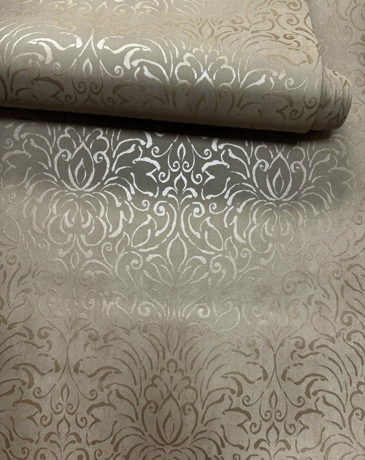Damask Wallpaper in Bronze Brown color - pattern number MX88002 - by Galerie in the Metallic FX 2 collection