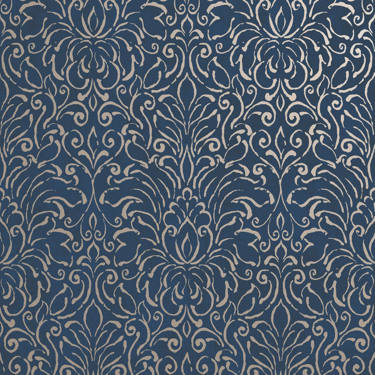 Damask Wallpaper in Blue color - pattern number MX88004 - by Galerie in the Metallic FX 2 collection