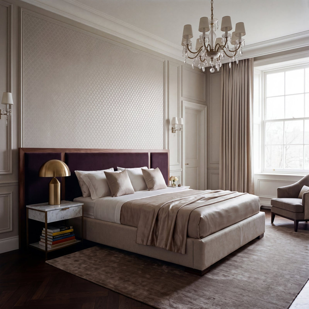 Diamond Damask Wallpaper in Cream color - pattern number MX88011 - by Galerie in the Metallic FX 2 collection