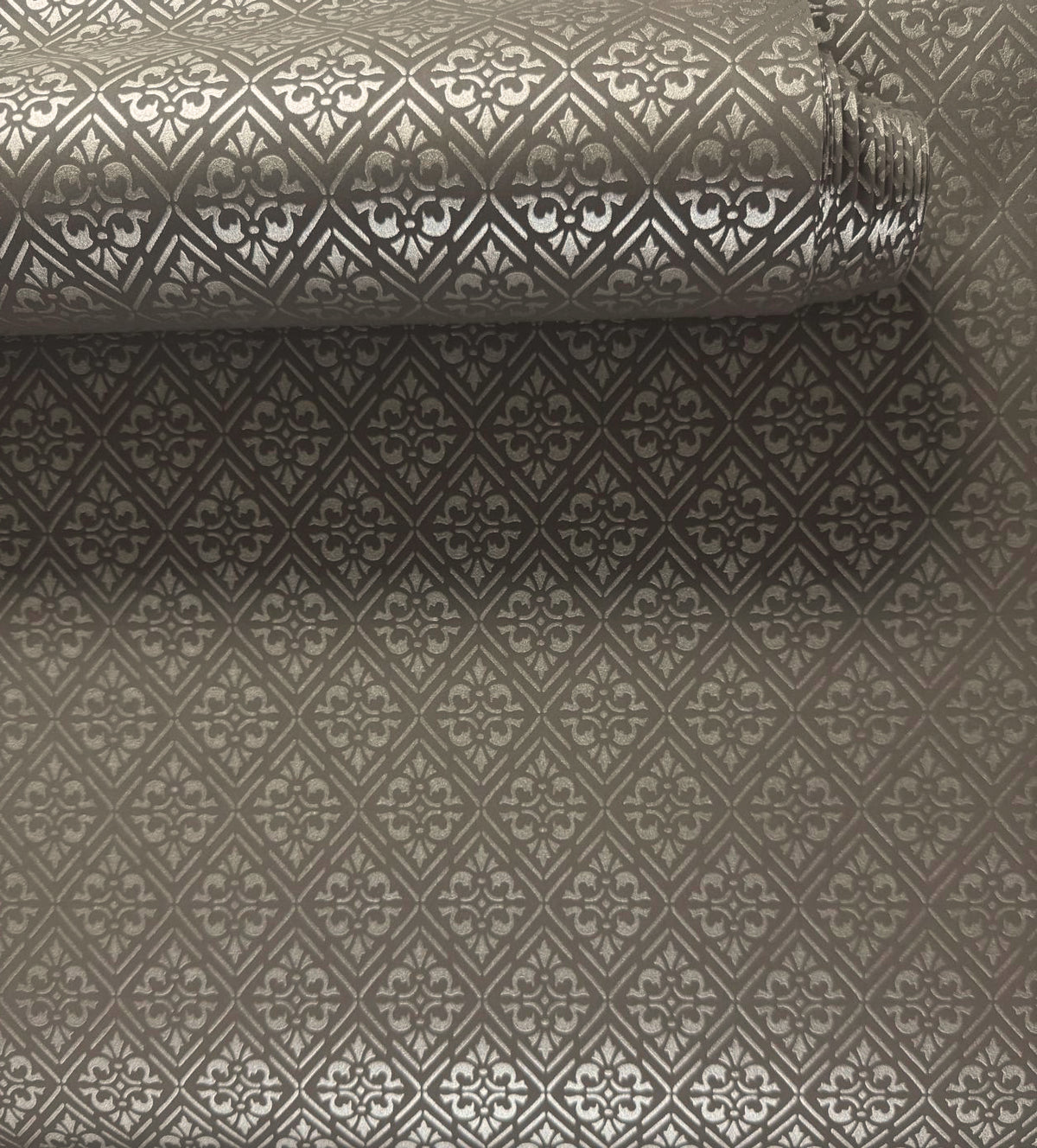 Diamond Damask Wallpaper in Bronze Brown color - pattern number MX88015 - by Galerie in the Metallic FX 2 collection