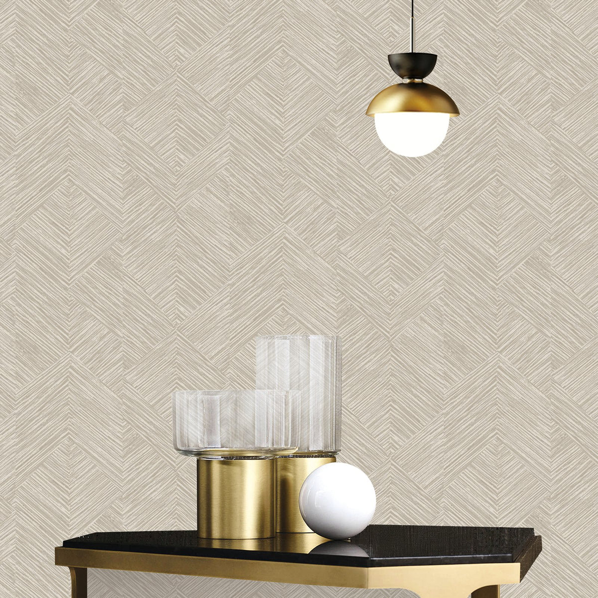 Stripe Geometric Wallpaper in Beige color - pattern number MX88021 - by Galerie in the Metallic FX 2 collection