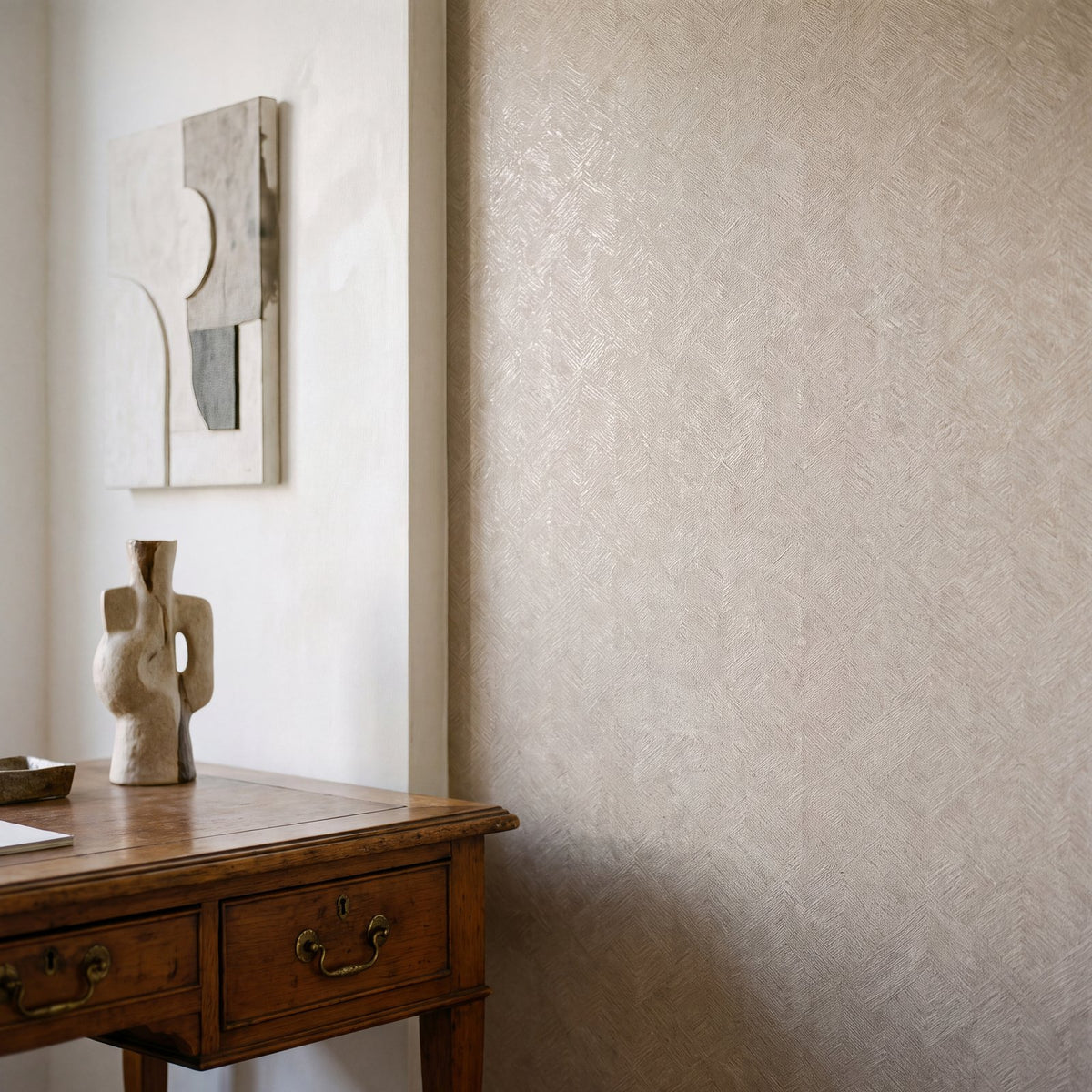 Stripe Geometric Wallpaper in Beige color - pattern number MX88024 - by Galerie in the Metallic FX 2 collection