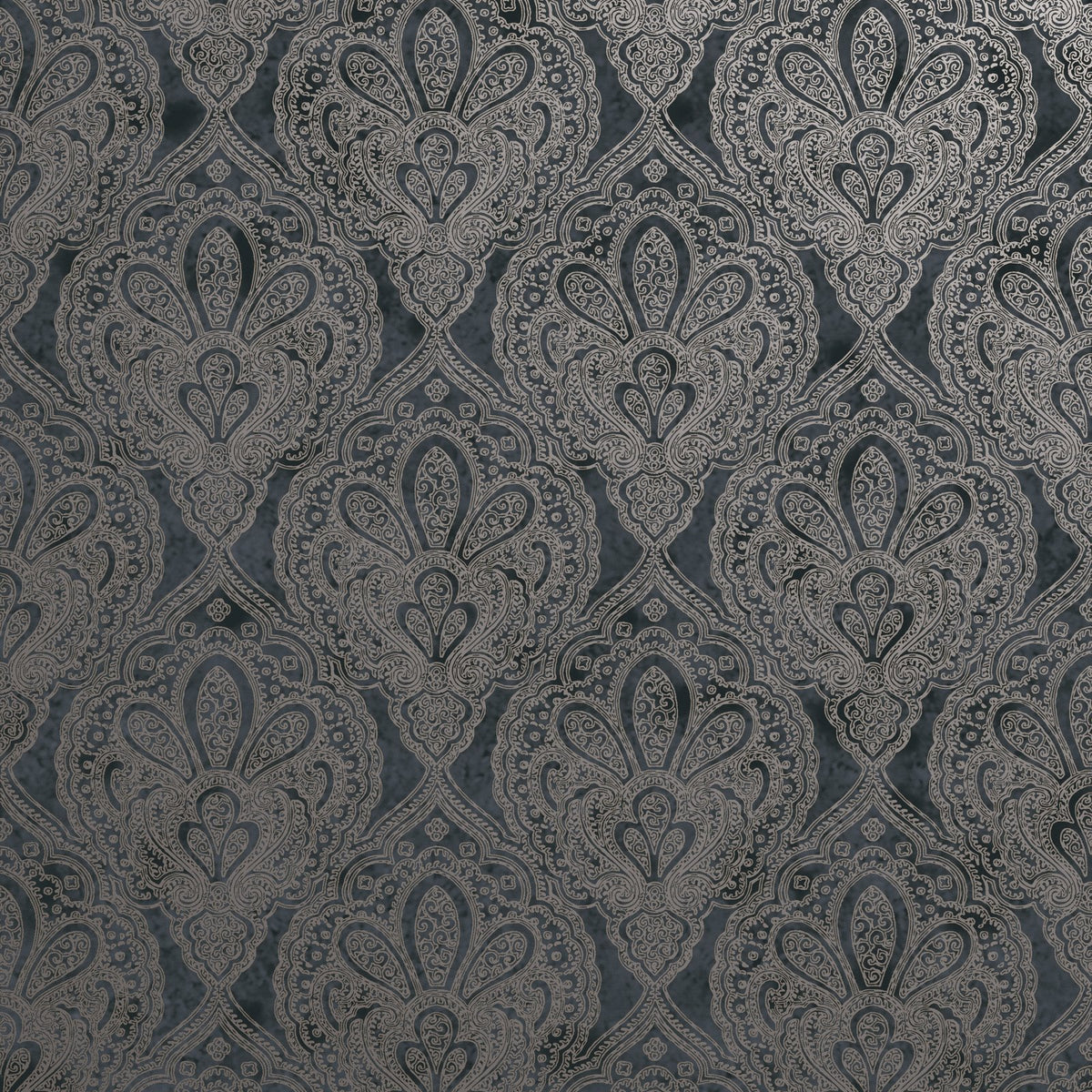 Damask Wallpaper in Black color - pattern number MX88035 - by Galerie in the Metallic FX 2 collection