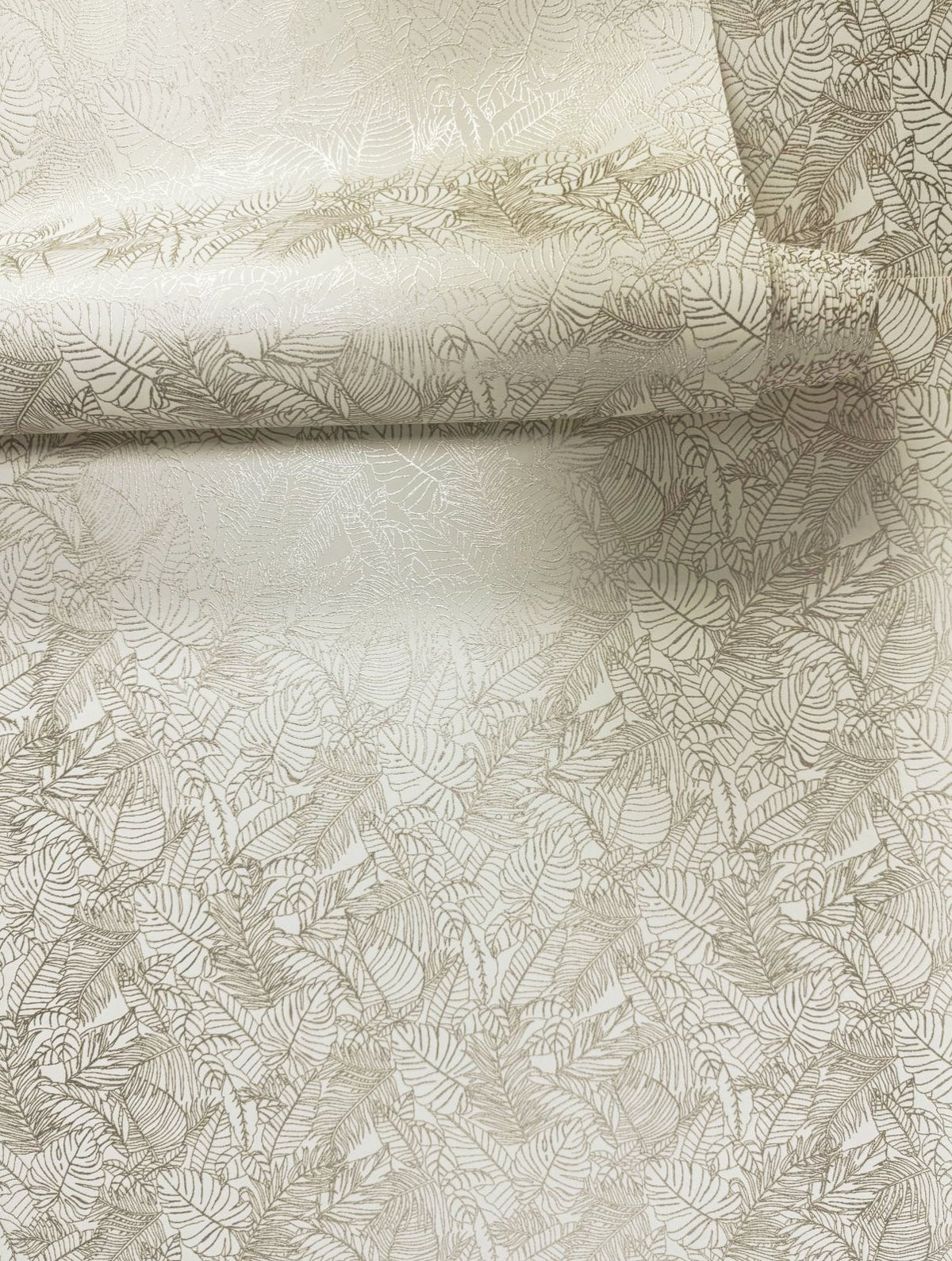 Shimmer Leaf Wallpaper in Cream color - pattern number MX88042 - by Galerie in the Metallic FX 2 collection