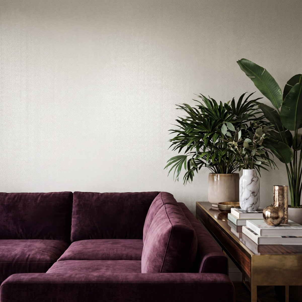 Chevron Wallpaper in Cream color - pattern number MX88051 - by Galerie in the Metallic FX 2 collection