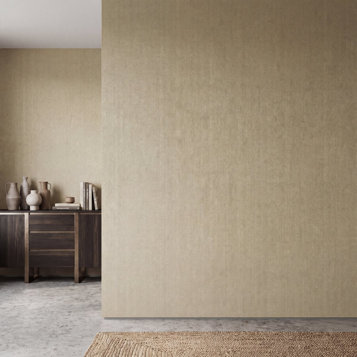Chevron Wallpaper in Beige color - pattern number MX88055 - by Galerie in the Metallic FX 2 collection