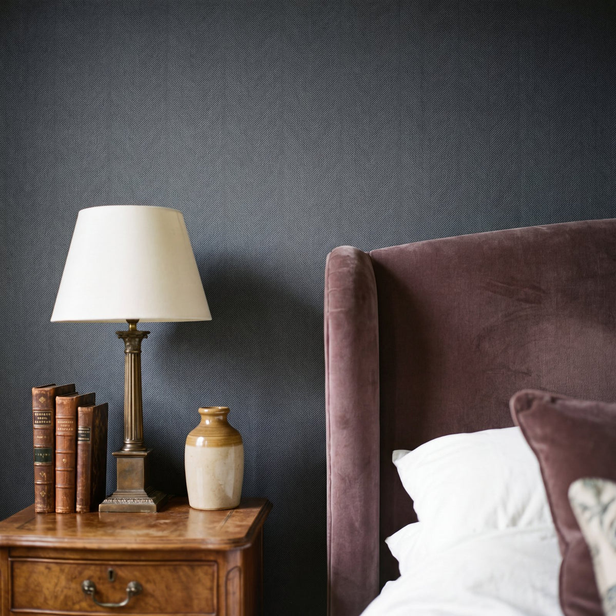 Chevron Wallpaper in Blue color - pattern number MX88058 - by Galerie in the Metallic FX 2 collection