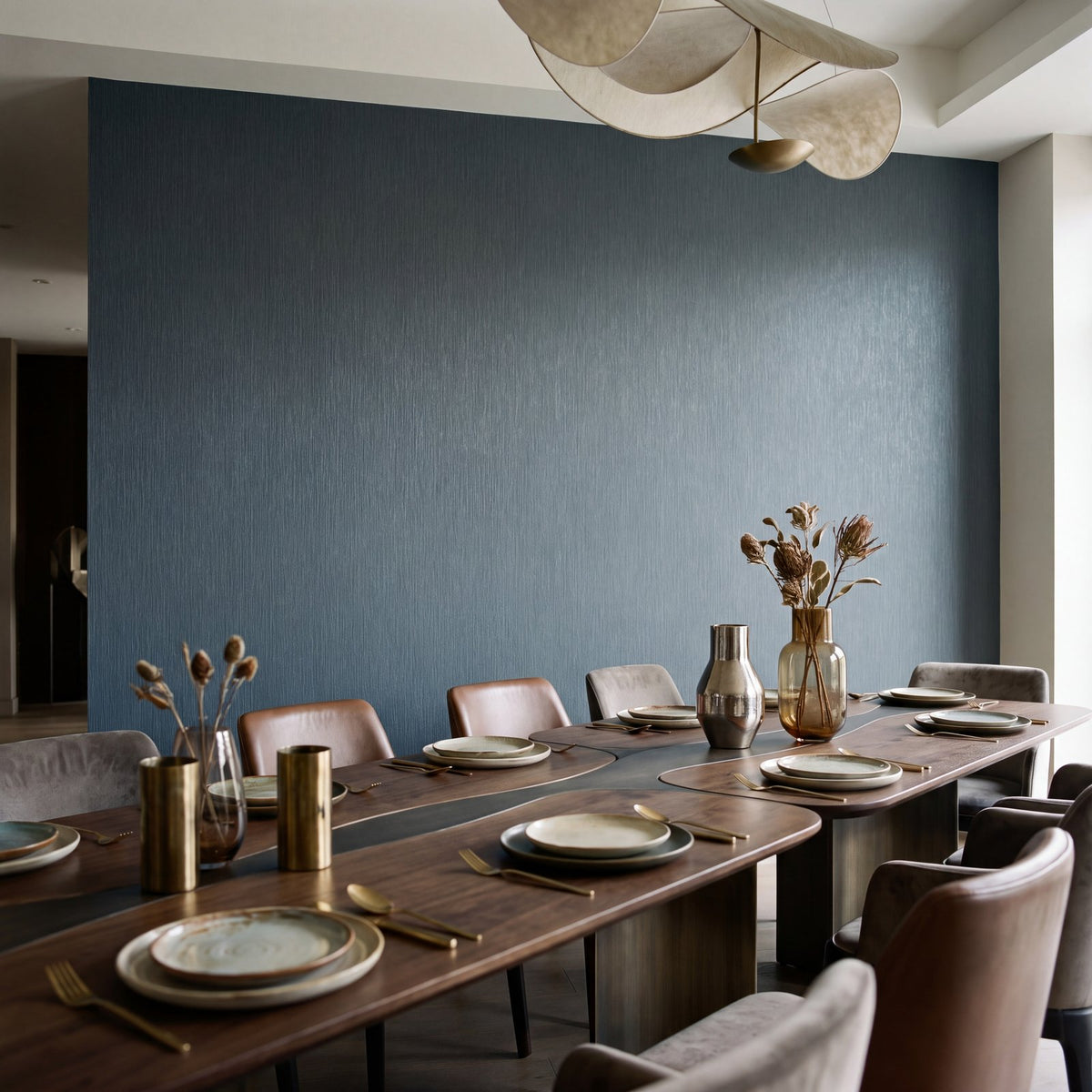 Shimmer Stripe Wallpaper in Blue color - pattern number MX88064 - by Galerie in the Metallic FX 2 collection
