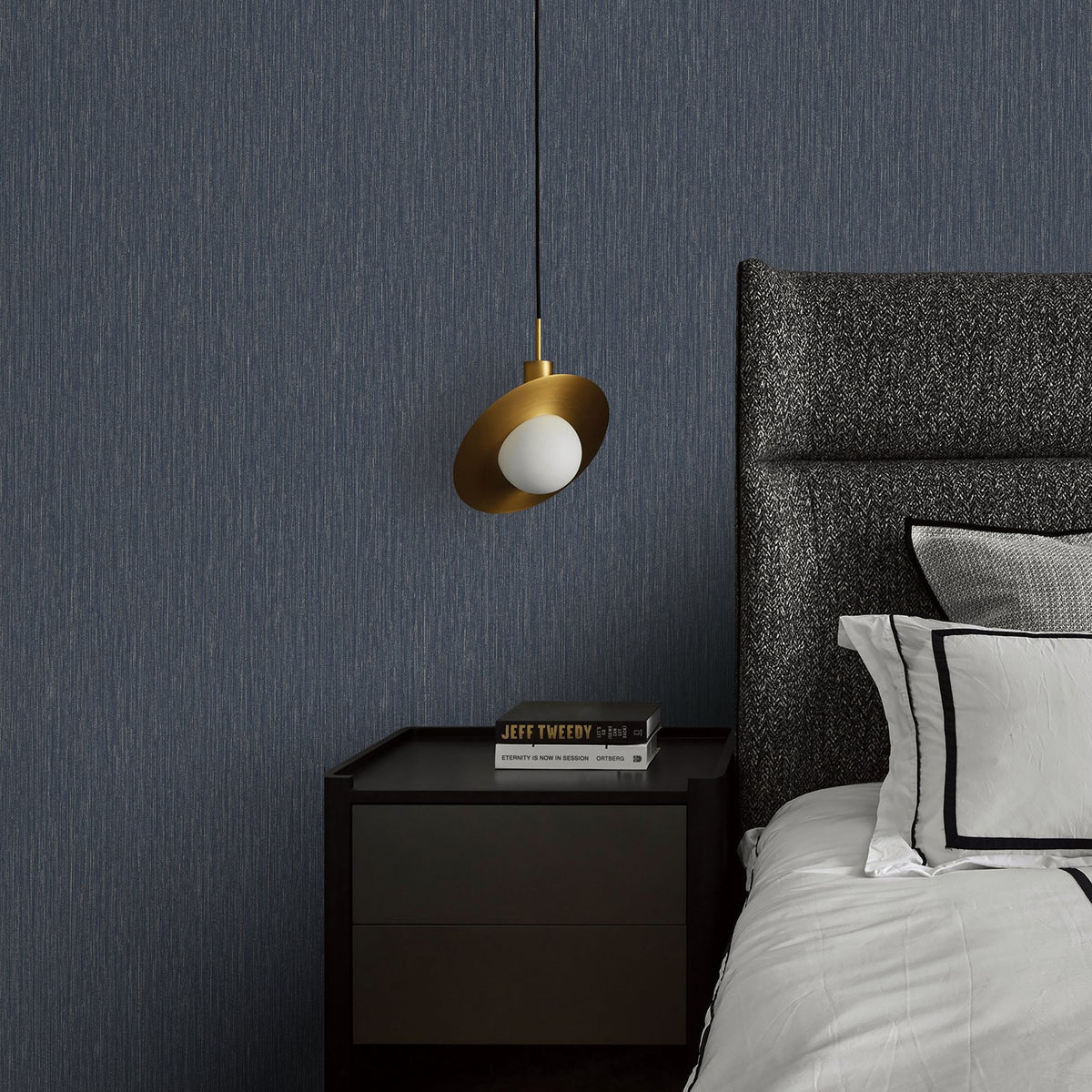 Shimmer Stripe Wallpaper in Blue color - pattern number MX88065 - by Galerie in the Metallic FX 2 collection