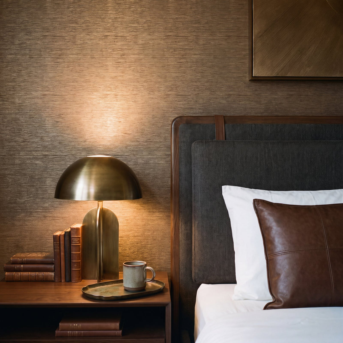 Horizontal Stripe Wallpaper in Bronze Brown color - pattern number MX88074 - by Galerie in the Metallic FX 2 collection