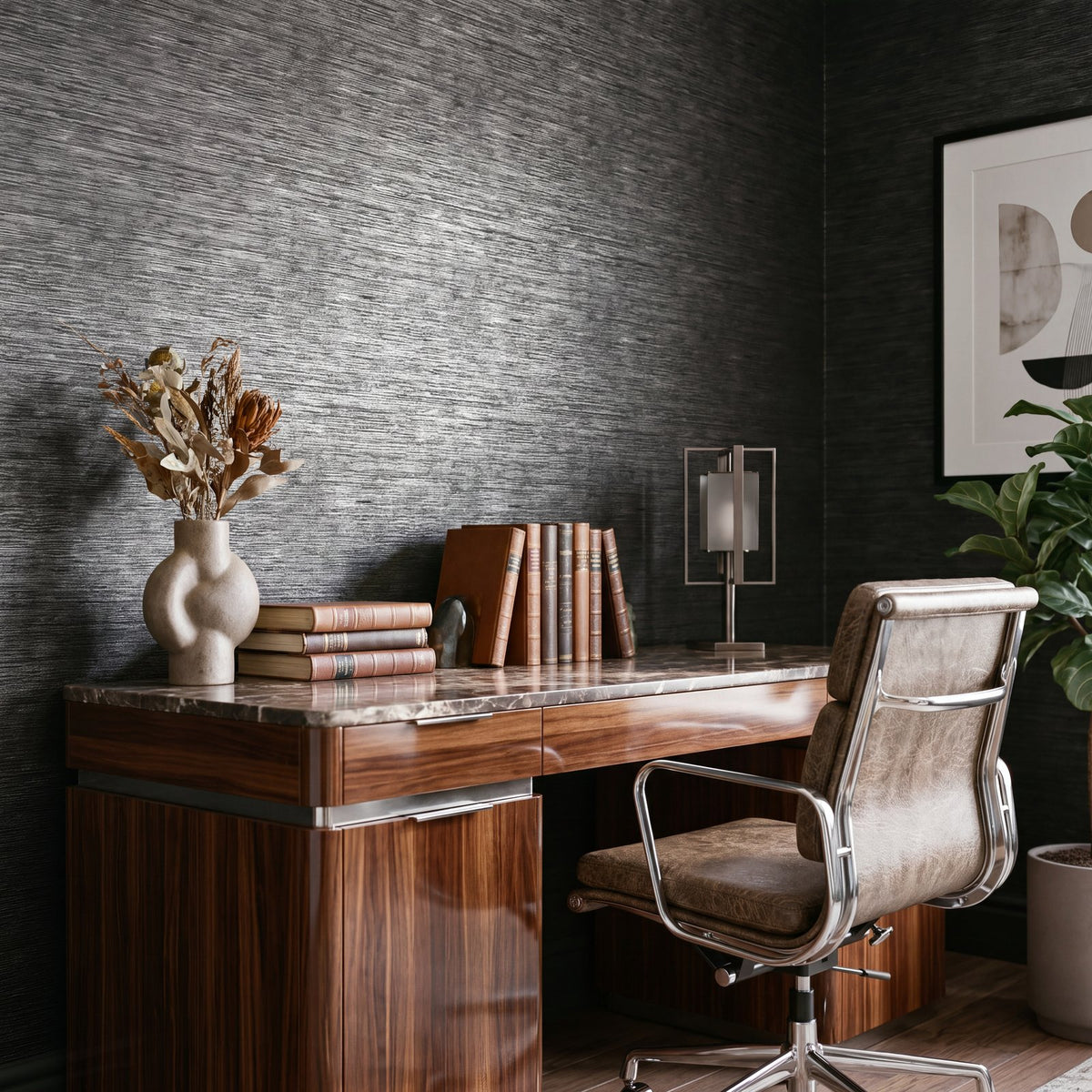 Horizontal Stripe Wallpaper in Silver Grey color - pattern number MX88076 - by Galerie in the Metallic FX 2 collection