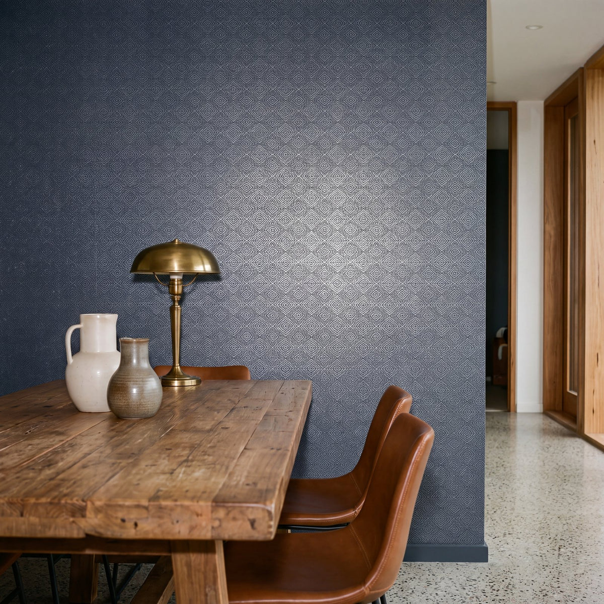 Square Geometric Wallpaper in Blue color - pattern number MX88082 - by Galerie in the Metallic FX 2 collection