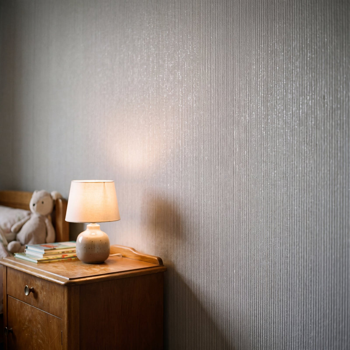 Texture Stripe Wallpaper in Silver Grey color - pattern number MX88121 - by Galerie in the Metallic FX 2 collection