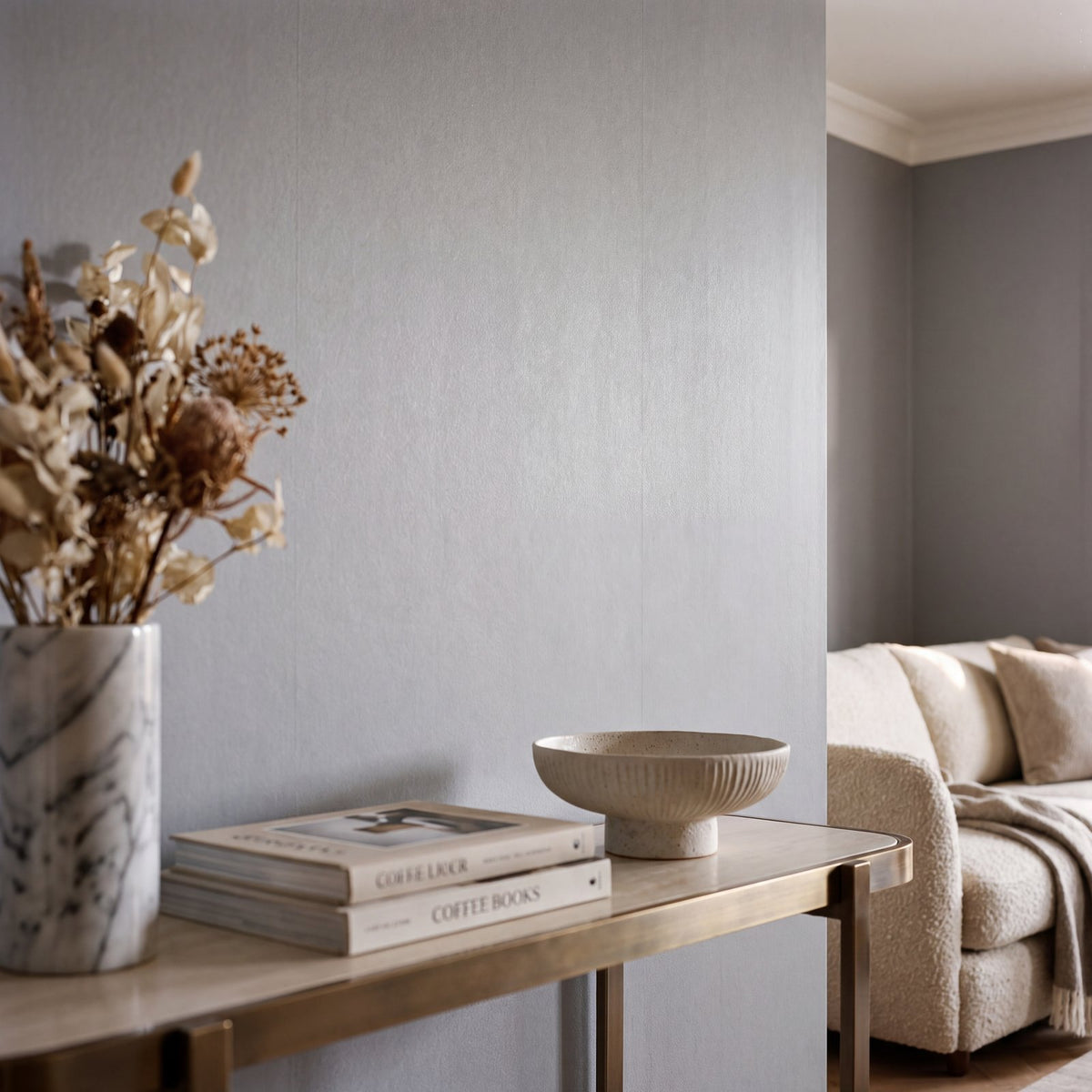 Plain Texture Wallpaper in Silver Grey color - pattern number MX88134 - by Galerie in the Metallic FX 2 collection