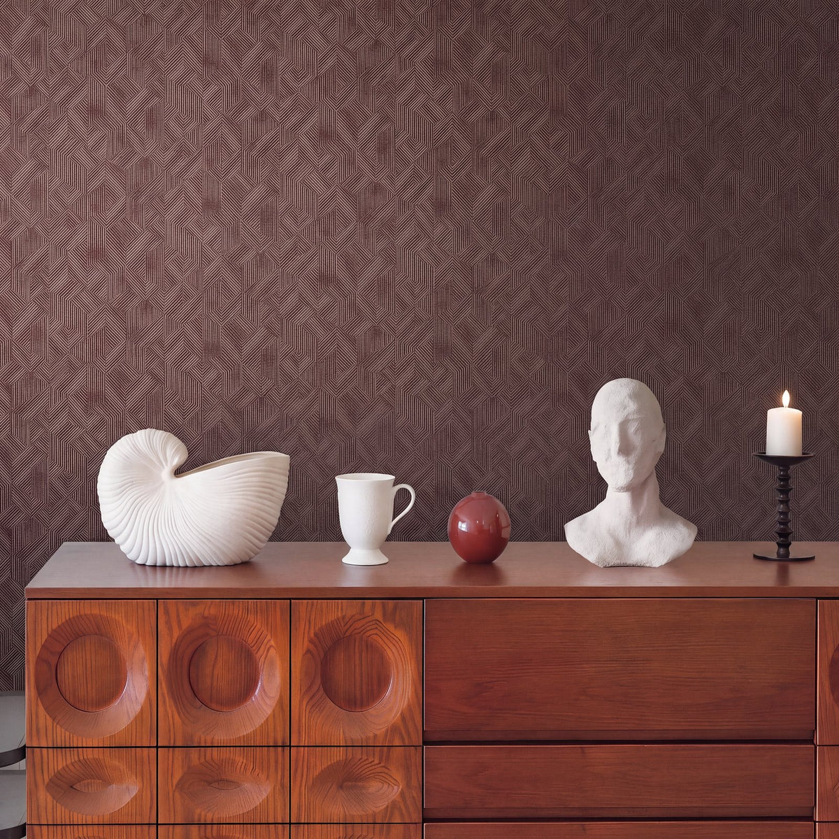 Prism Wallpaper in Red color - pattern number NT98015 - by Galerie in the New Touch collection