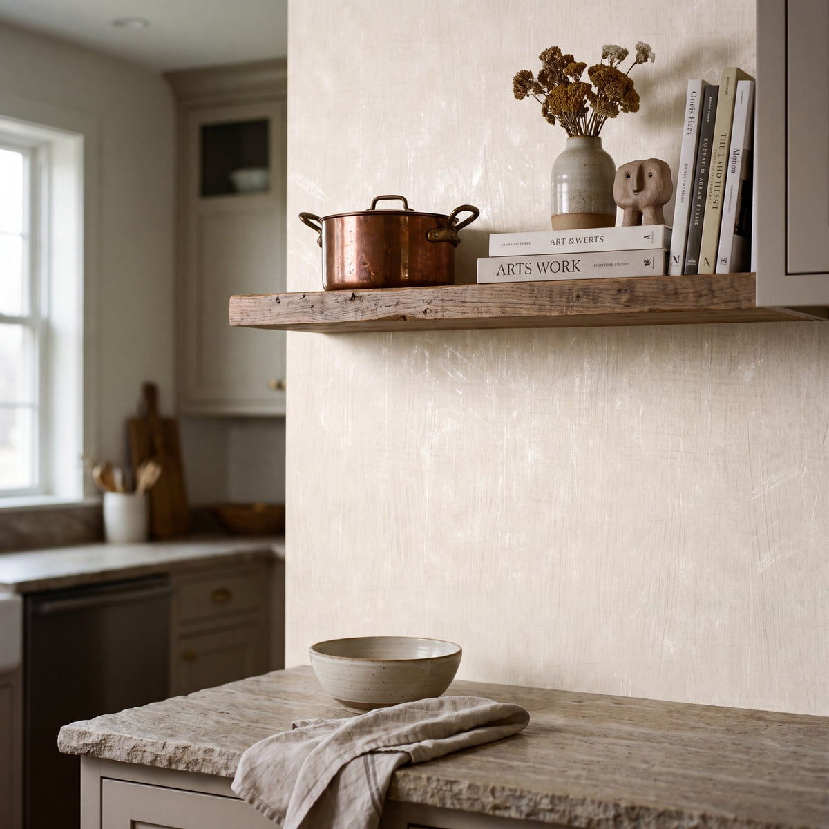 Brushmark Wallpaper in Beige color - pattern number NT98017 - by Galerie in the New Touch collection