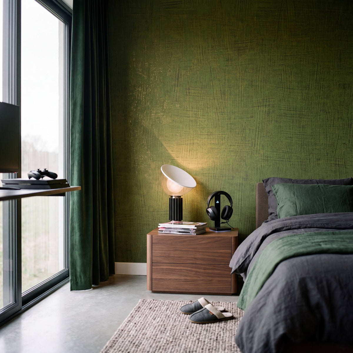 Brushmark Wallpaper in Green color - pattern number NT98020 - by Galerie in the New Touch collection