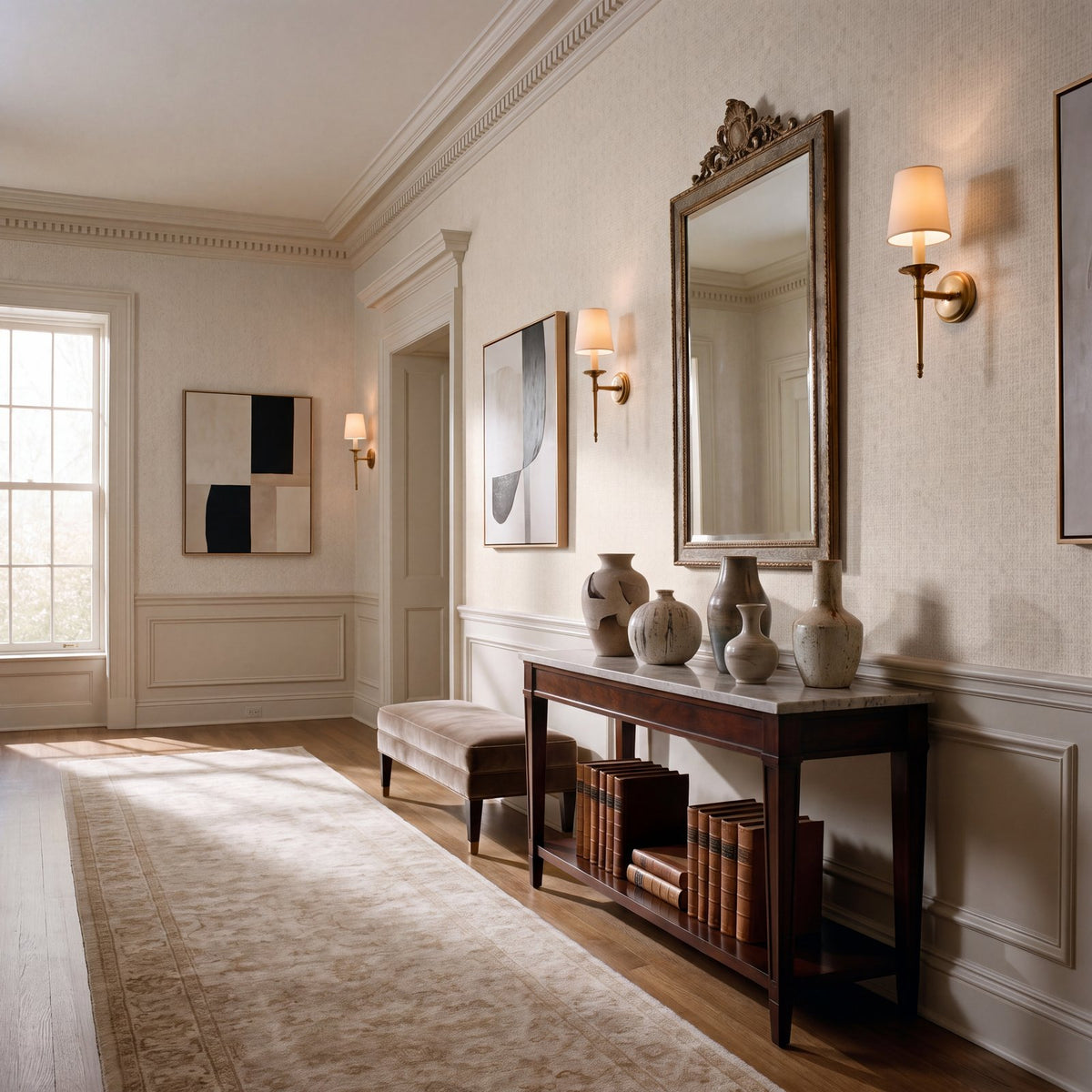 Worn Tile Wallpaper in Beige color - pattern number NT98033 - by Galerie in the New Touch collection