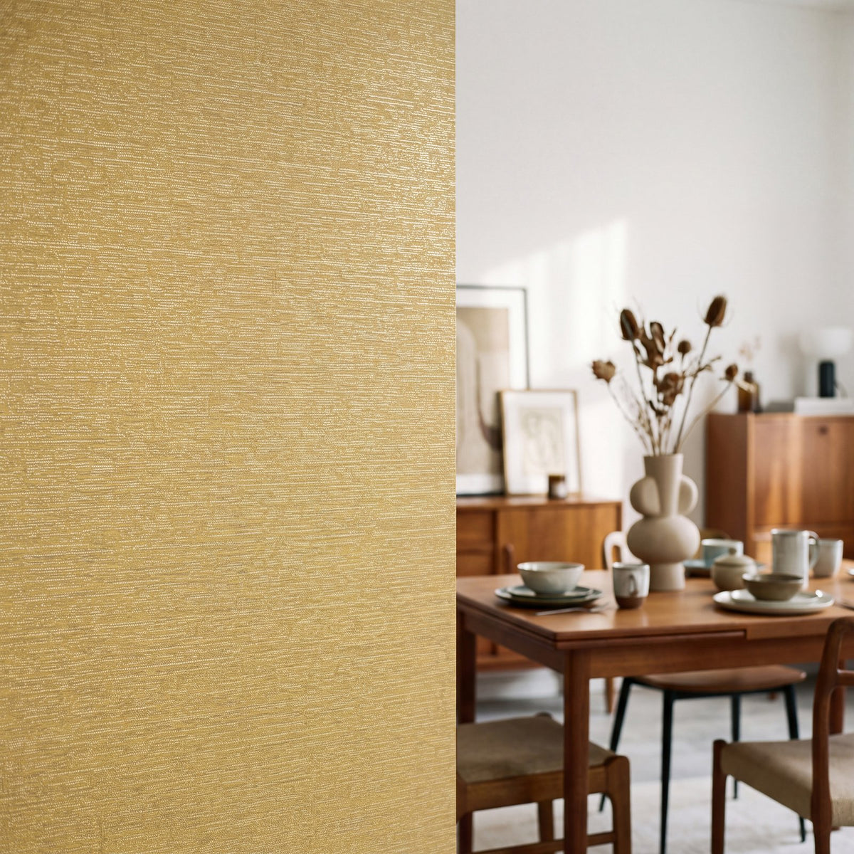 Banded Dot Wallpaper in Yellow color - pattern number NT98038 - by Galerie in the New Touch collection
