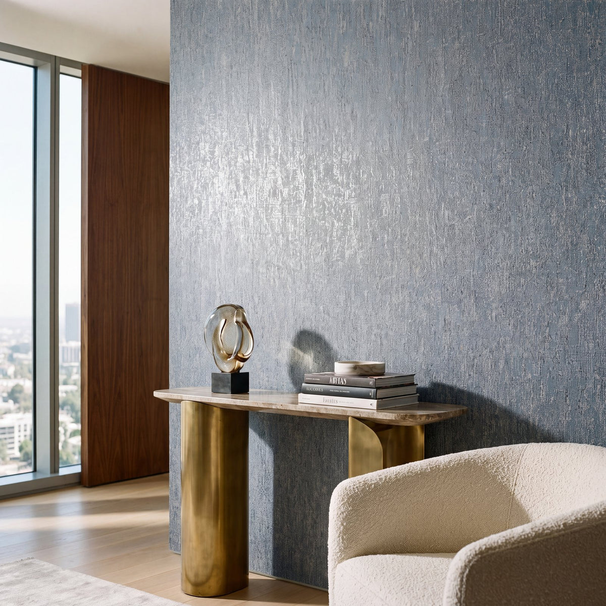 Mottled Specks Wallpaper in Blue color - pattern number NT98043 - by Galerie in the New Touch collection