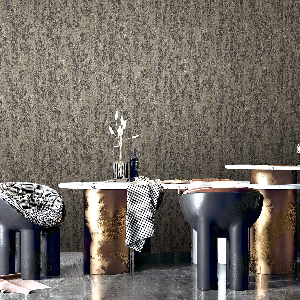 Patina Wallpaper in Bronze Brown color - pattern number NT98046 - by Galerie in the New Touch collection