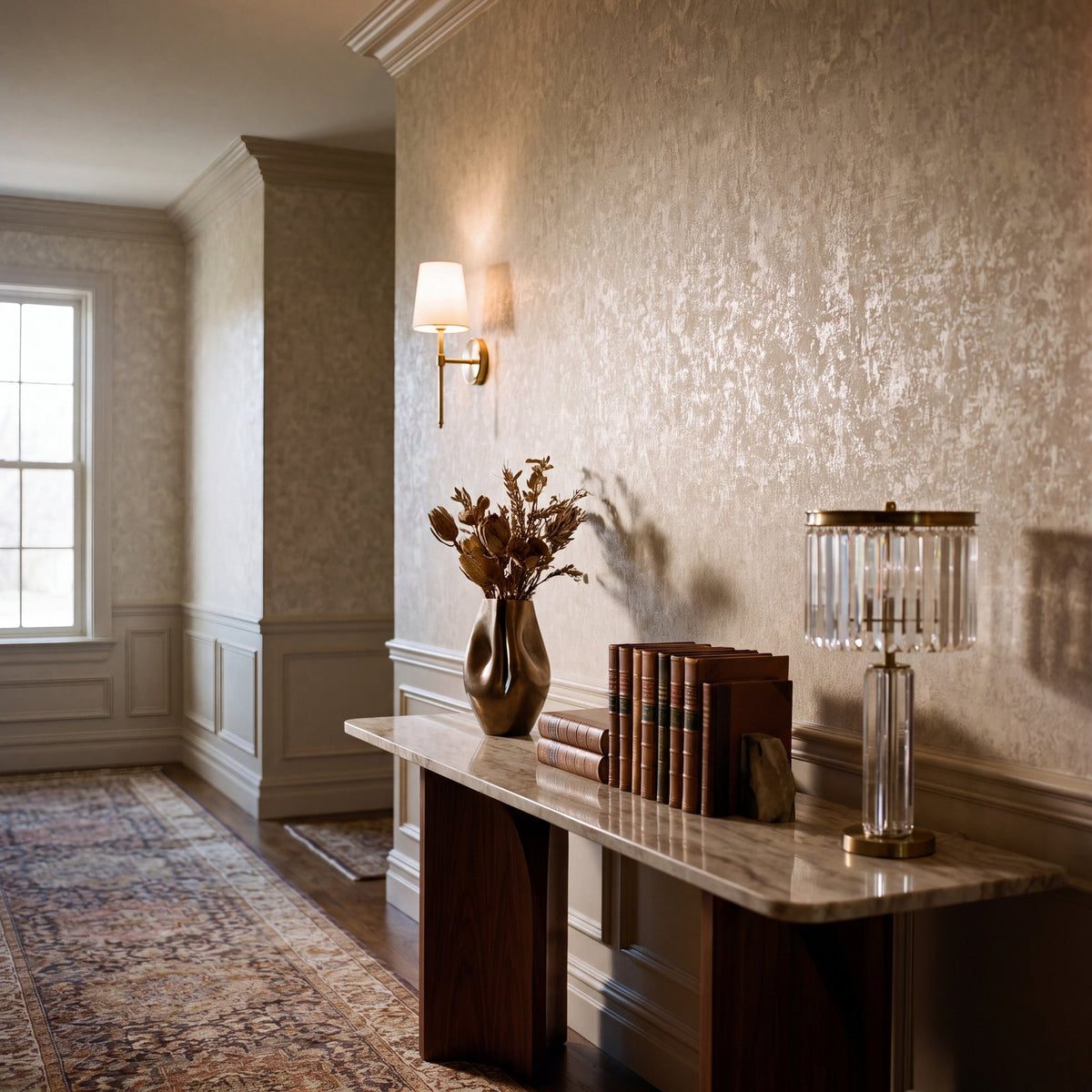 Scratched Plaster Wallpaper in Beige color - pattern number NT98055 - by Galerie in the New Touch collection