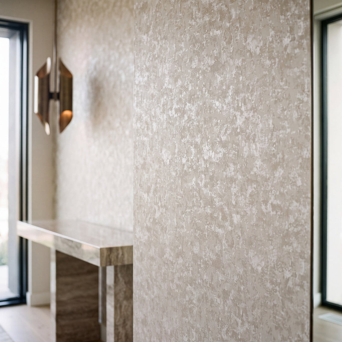 Scratched Plaster Wallpaper in Silver Grey color - pattern number NT98057 - by Galerie in the New Touch collection