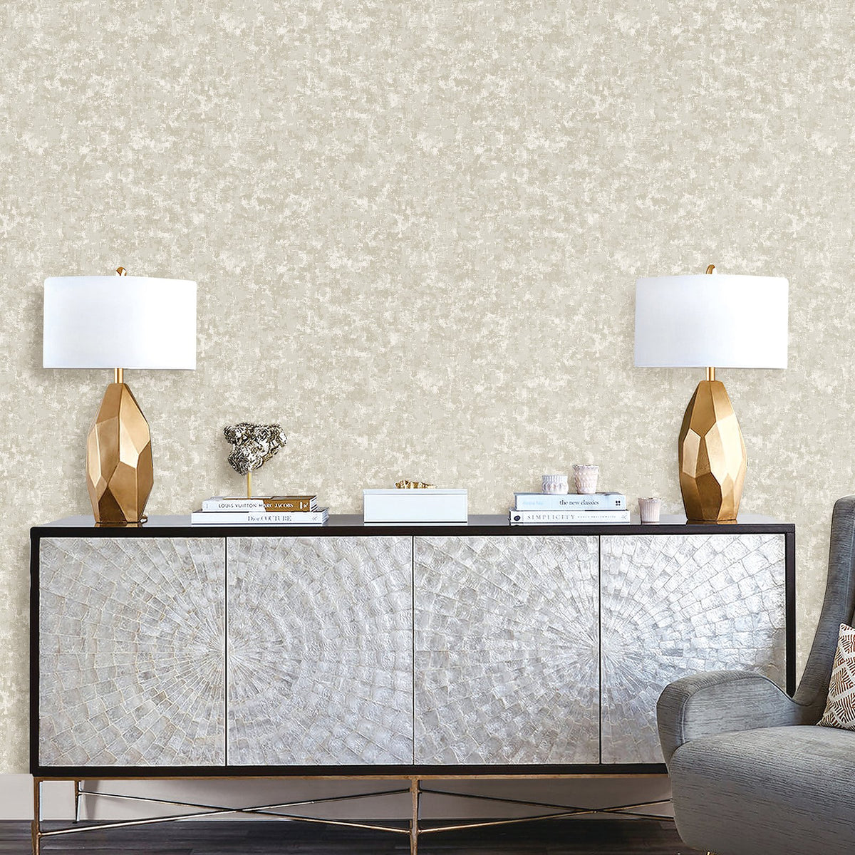 Scratched Plaster Wallpaper in Silver Grey color - pattern number NT98057 - by Galerie in the New Touch collection