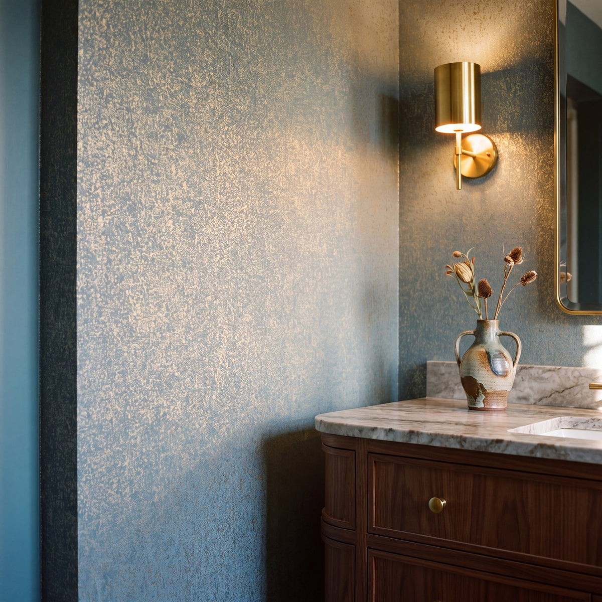 Crackle Wallpaper in Blue color - pattern number NT98064 - by Galerie in the New Touch collection