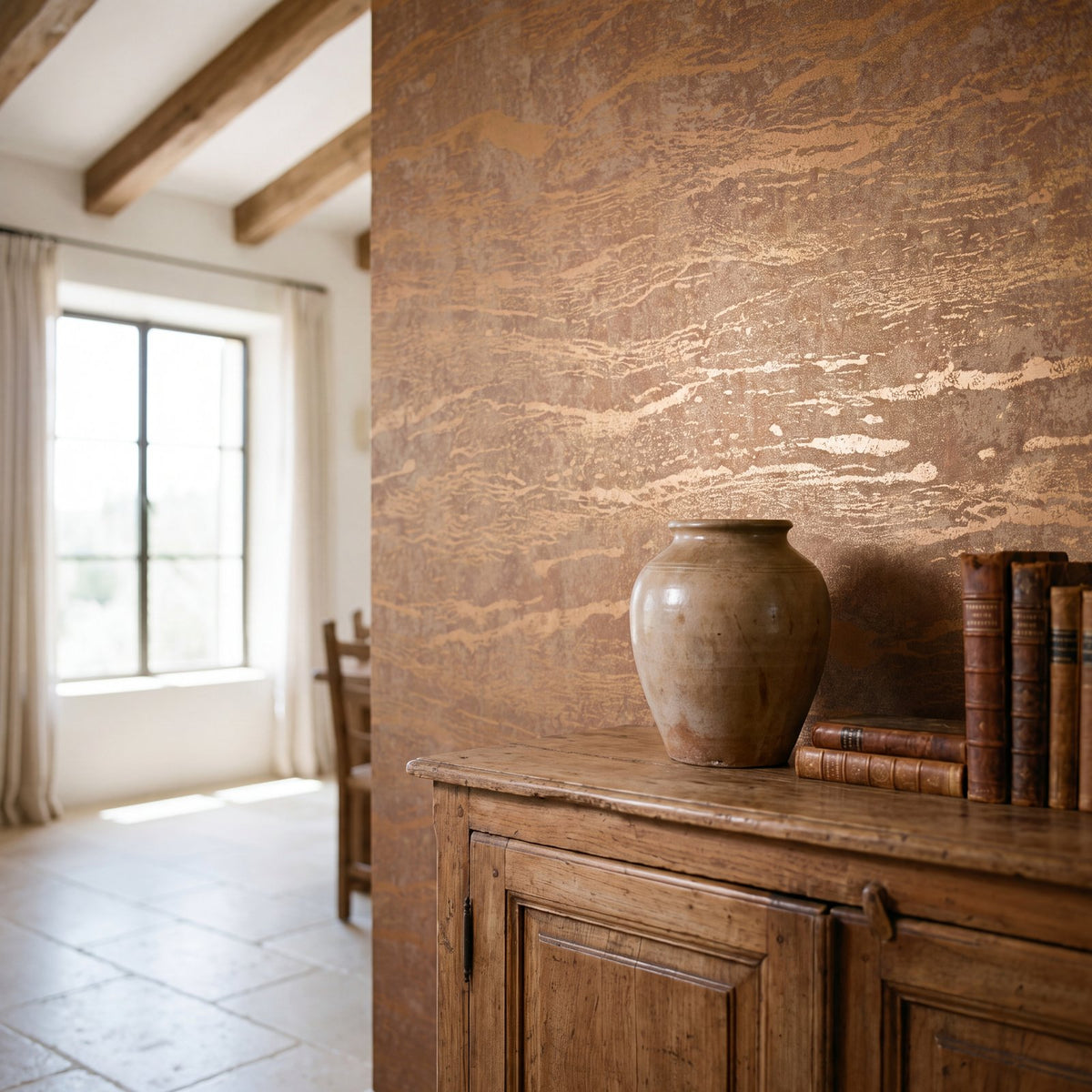 Ripple Wallpaper in Orange color - pattern number NT98066 - by Galerie in the New Touch collection