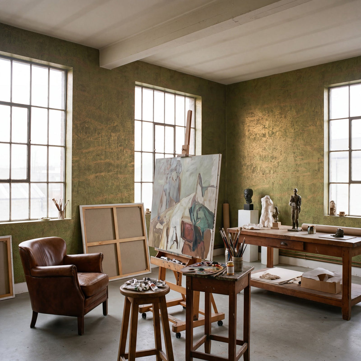 Ripple Wallpaper in Green color - pattern number NT98067 - by Galerie in the New Touch collection