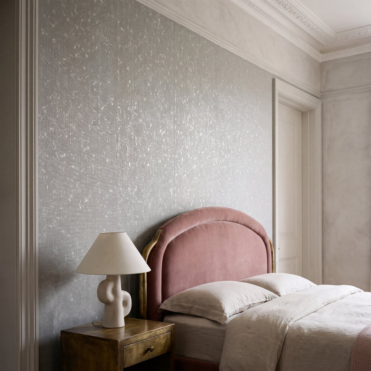 Worn Pinstripe Wallpaper in Silver Grey color - pattern number NT98070 - by Galerie in the New Touch collection