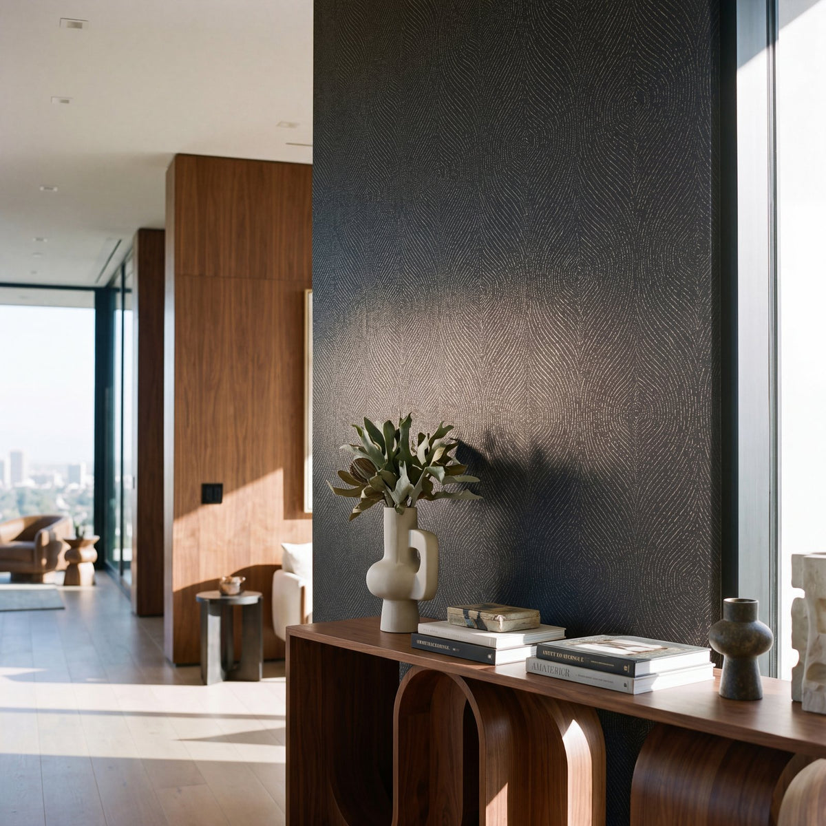 Contour Wallpaper in Black color - pattern number NT98073 - by Galerie in the New Touch collection