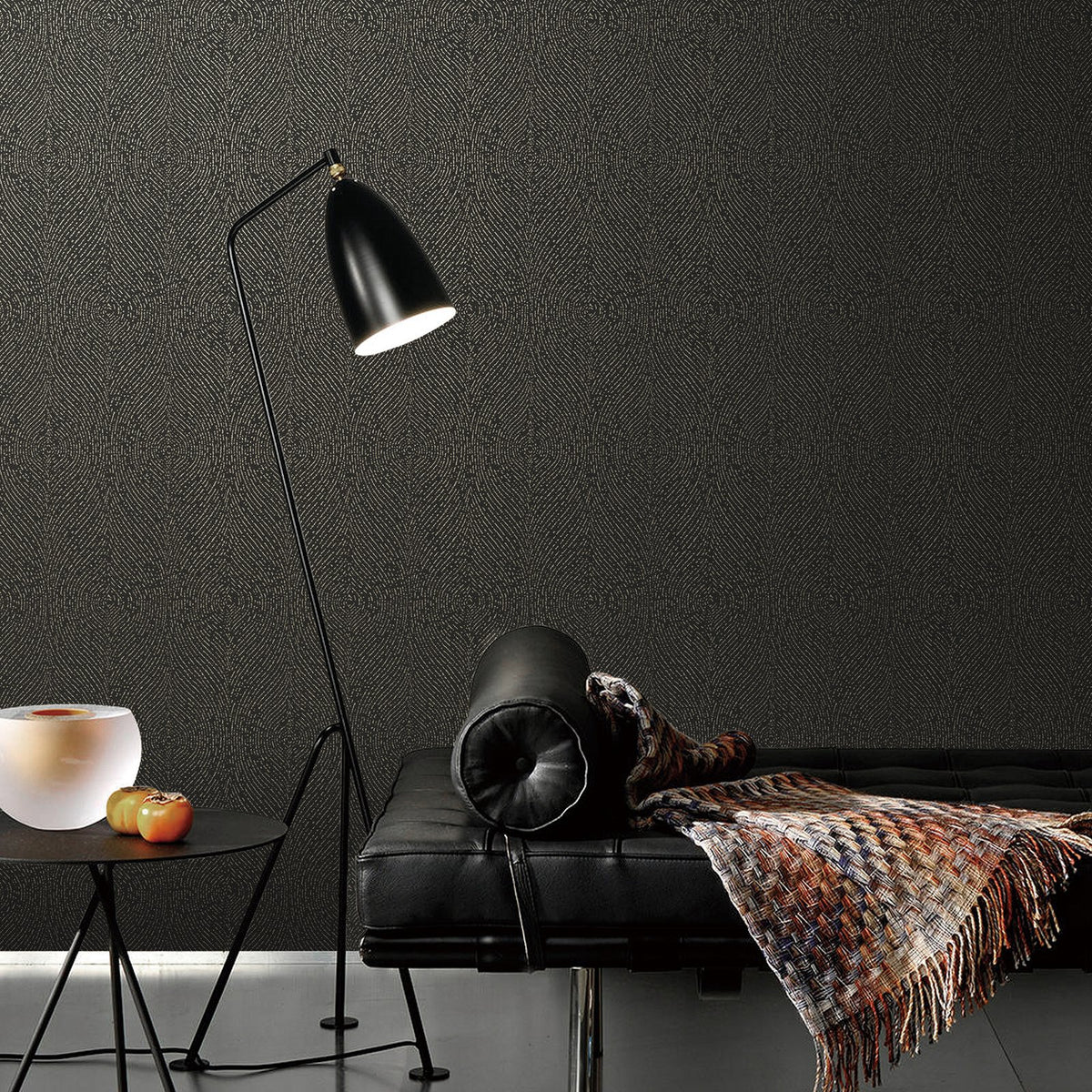 Contour Wallpaper in Black color - pattern number NT98073 - by Galerie in the New Touch collection