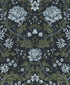 Honeysuckle Trail Peel and Stick wallpaper in blue and sage color - pattern number NW44602 - by NextWall in the Peel and Stick Wallpaper by Nextwall collection