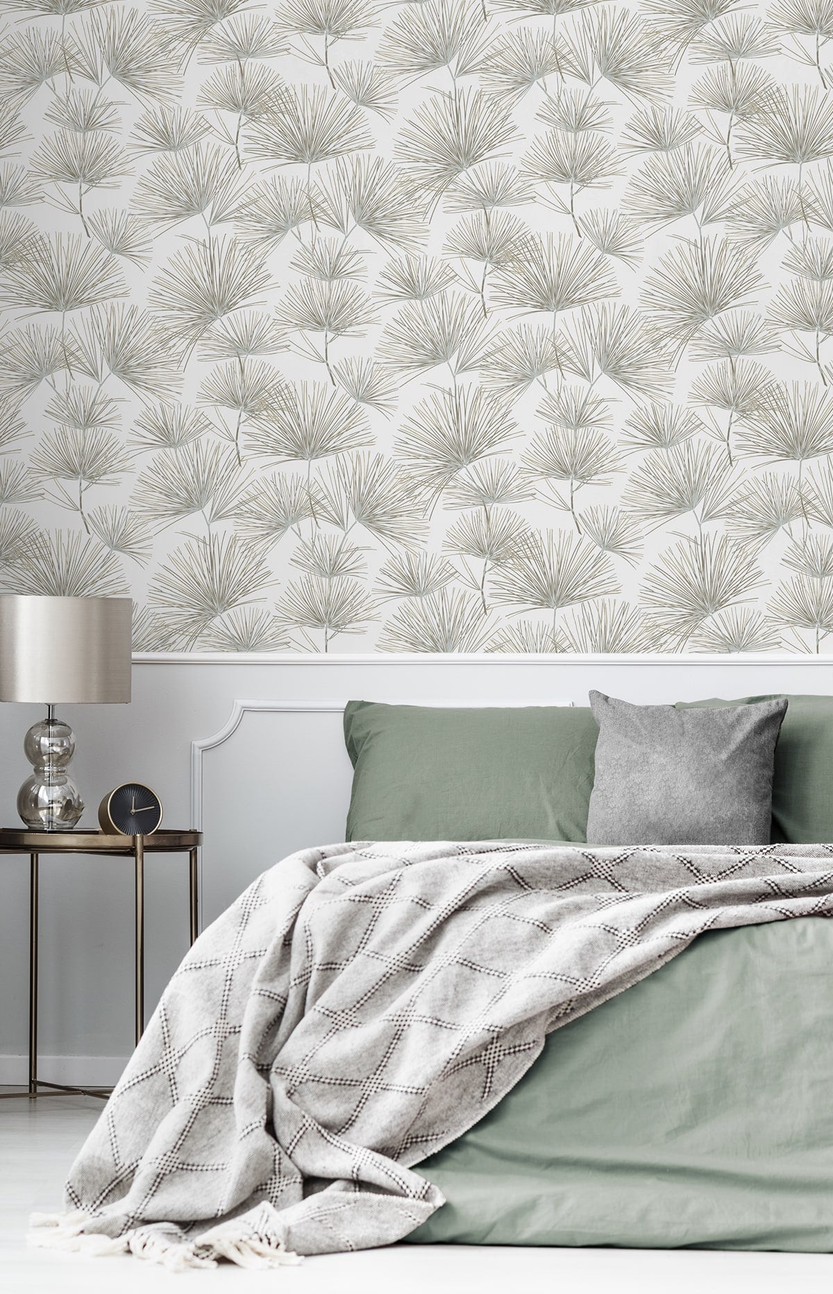 Pine Needles Peel and Stick wallpaper in cliffside color - pattern number NW52107 - by NextWall in the Peel and Stick Wallpaper by Nextwall collection