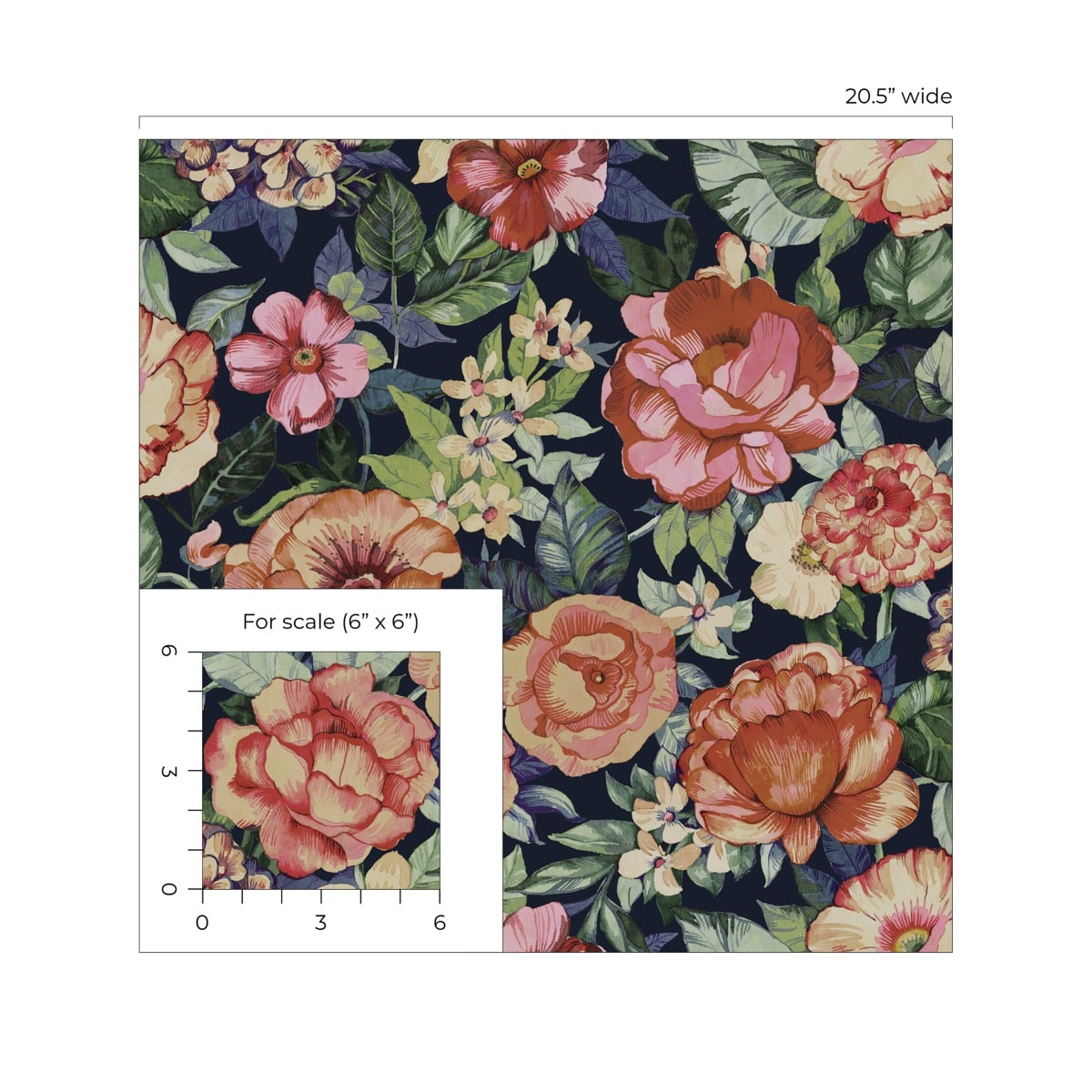 Watercolor Floral Garden Peel and Stick wallpaper in neutral and wrought iron color - pattern number NW52926 - by NextWall in the Peel and Stick Wallpaper by Nextwall collection
