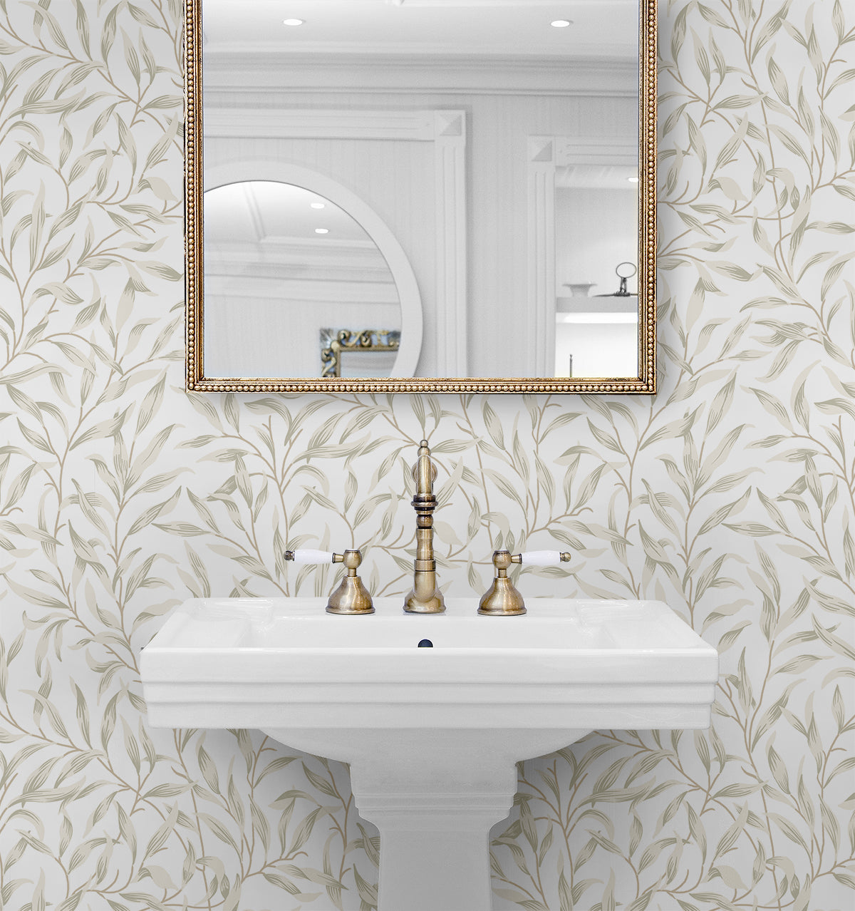 Willow Trail Peel and Stick wallpaper in neutral color - pattern number NW54706 - by NextWall in the Peel and Stick Wallpaper by Nextwall collection