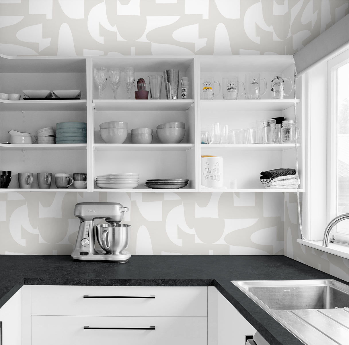 Organic Geometric Peel and Stick wallpaper in sea salt color - pattern number NW56507 - by NextWall in the Peel and Stick Wallpaper by Nextwall collection