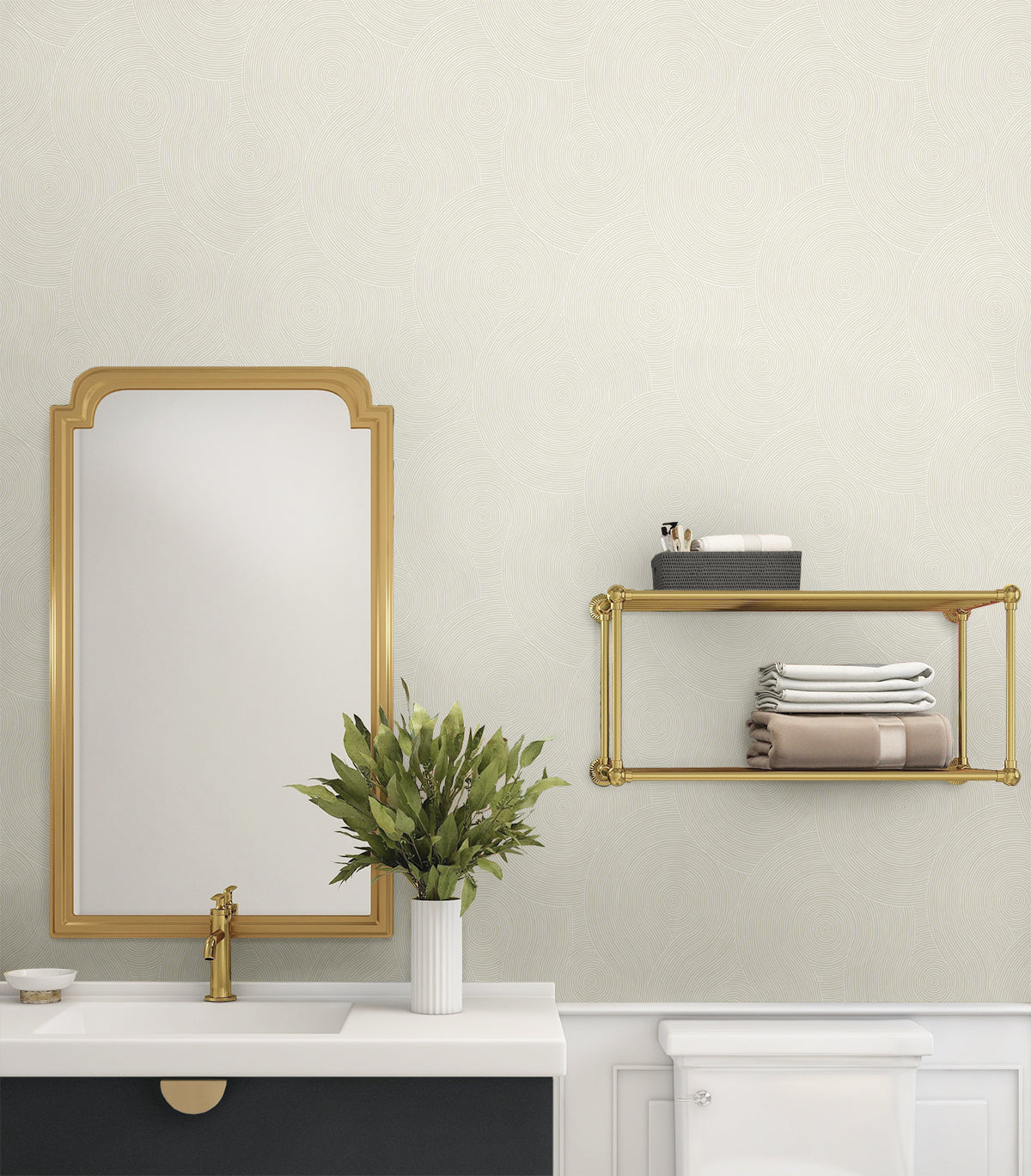 Swirl Geo Peel and Stick wallpaper in light beige color - pattern number NW56705 - by NextWall in the Peel and Stick Wallpaper by Nextwall collection