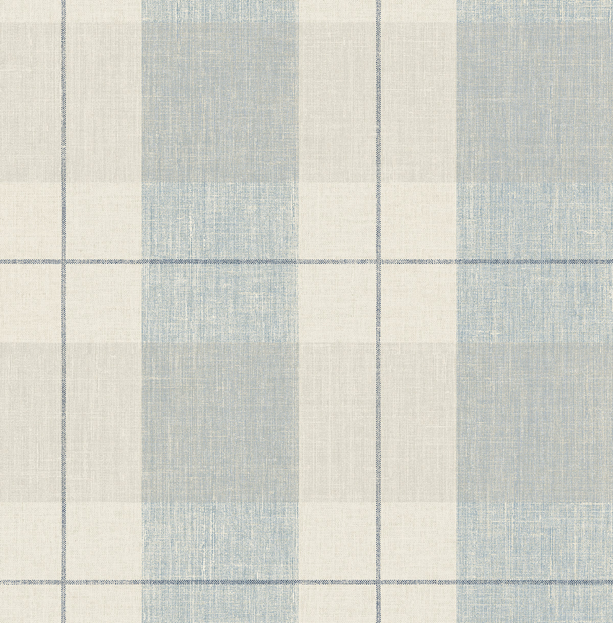 Lenox Hill Plaid Peel and Stick wallpaper in blue and beige color - pattern number NW56902 - by NextWall in the Peel and Stick Wallpaper by Nextwall collection