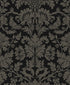 Ansel Damask Peel and Stick wallpaper in ebony and pavestone color - pattern number NW57710 - by NextWall in the Peel and Stick Wallpaper by Nextwall collection