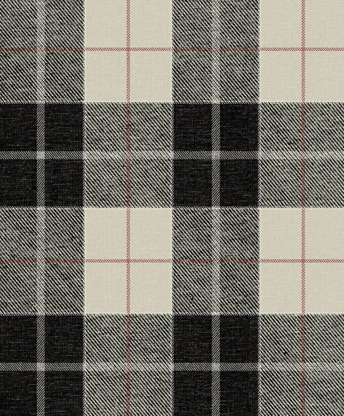 Altarinda Plaid Peel and Stick wallpaper in blacksmith and red color - pattern number NW58100 - by NextWall in the Peel and Stick Wallpaper by Nextwall collection
