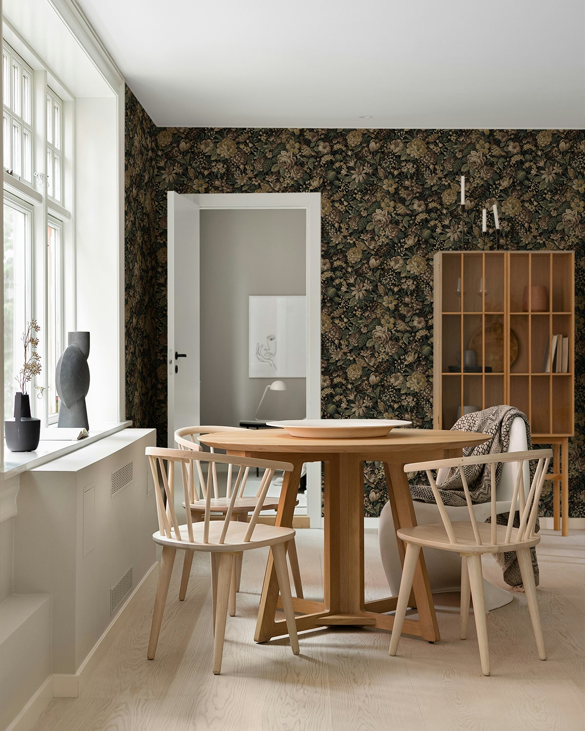 Vintage Bird Garden Peel and Stick wallpaper in spice and green ash color - pattern number NW58505 - by NextWall in the Peel and Stick Wallpaper by Nextwall collection