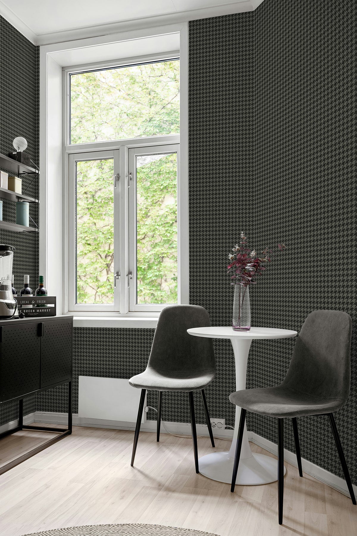 Tailor Houndstooth Peel and Stick wallpaper in stoneware color - pattern number NW58610 - by NextWall in the Peel and Stick Wallpaper by Nextwall collection