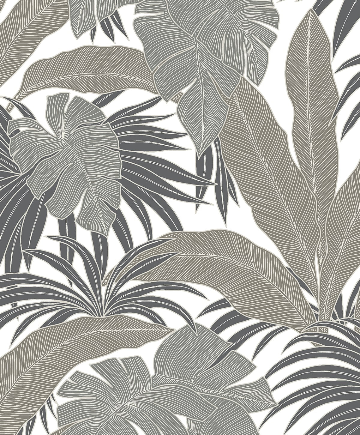 Laguna Leaf Peel and Stick wallpaper in pavestone color - pattern number NW58707 - by NextWall in the Peel and Stick Wallpaper by Nextwall collection