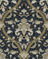 Acanthus Ogee Peel and Stick wallpaper in blue and natural color - pattern number NW59002 - by NextWall in the Peel and Stick Wallpaper by Nextwall collection