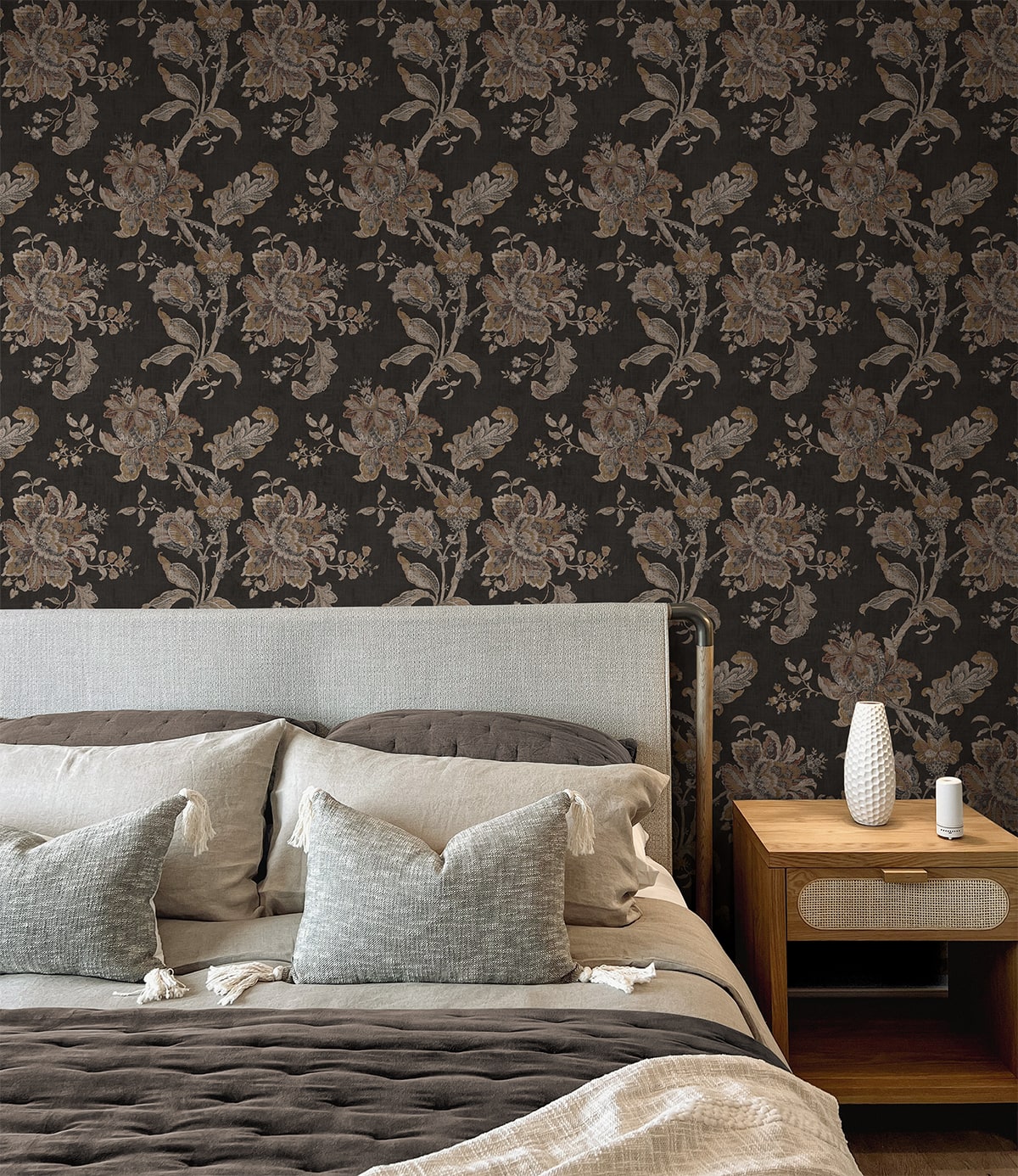 Anelda Jacobean Peel and Stick wallpaper in ironwork and russett color - pattern number NW59100 - by NextWall in the Peel and Stick Wallpaper by Nextwall collection