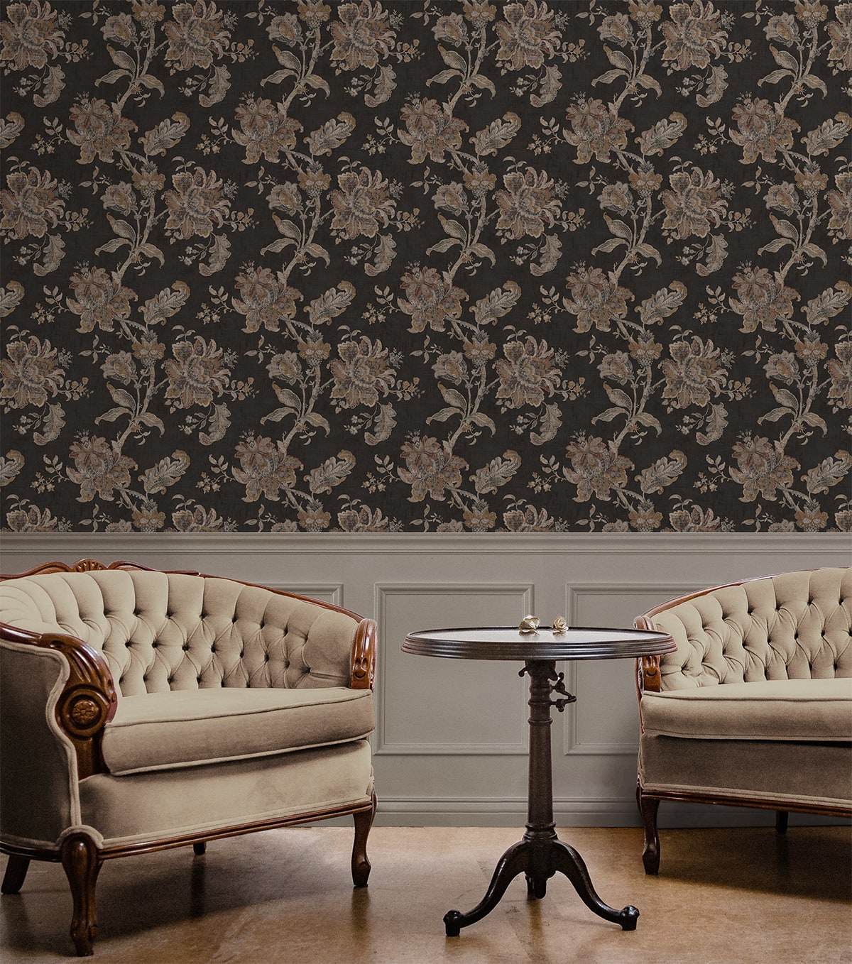 Anelda Jacobean Peel and Stick wallpaper in ironwork and russett color - pattern number NW59100 - by NextWall in the Peel and Stick Wallpaper by Nextwall collection